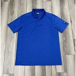 Nike Golf Blue Dri-Fit Short Sleeve Athletic Polo Mens Size Large